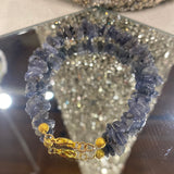 Gold chip gemstone bracelet