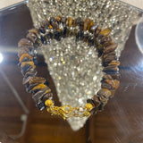 Gold chip gemstone bracelet
